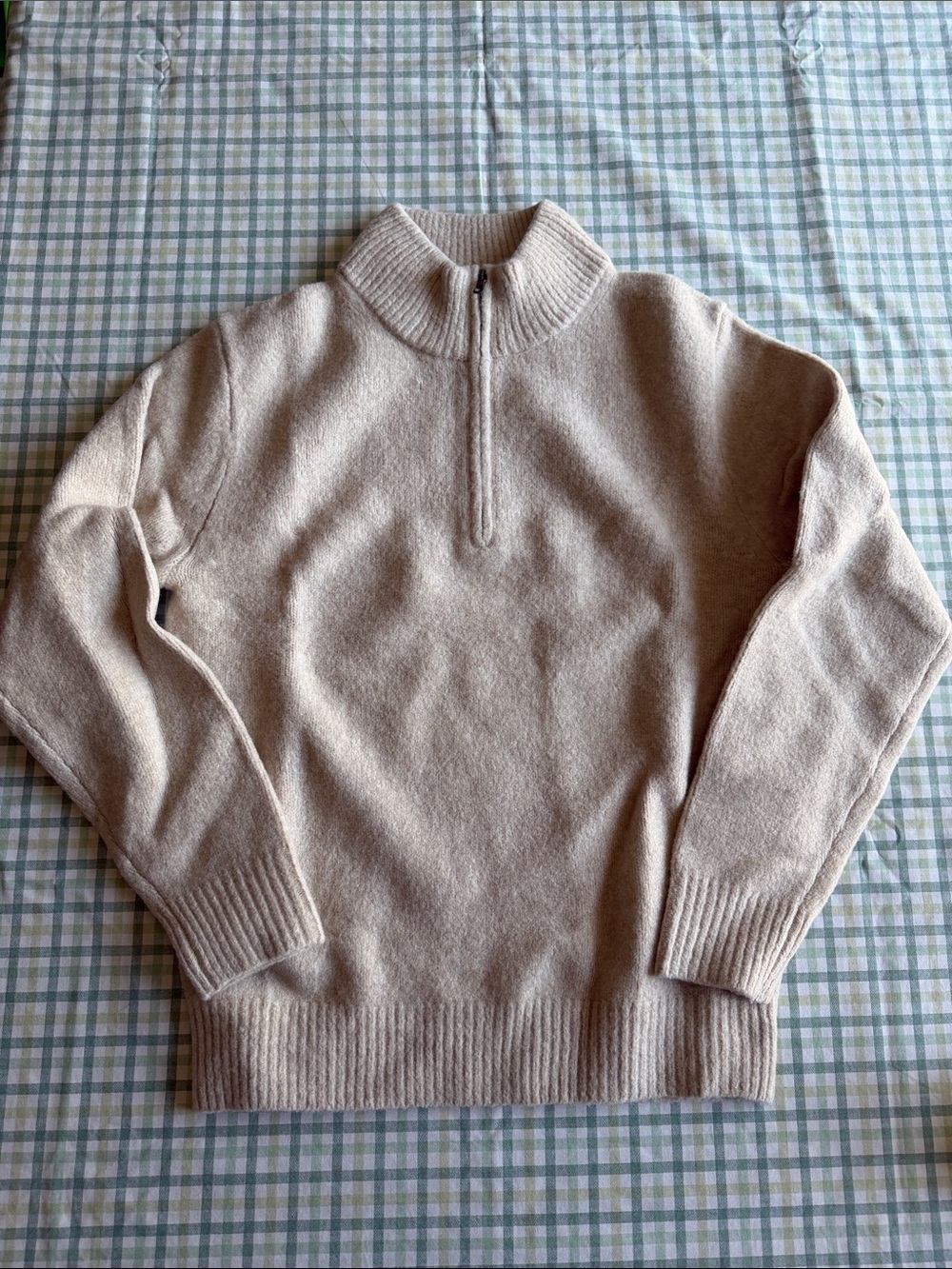 Uniqlo Beige Half-Zip Men's Sweater